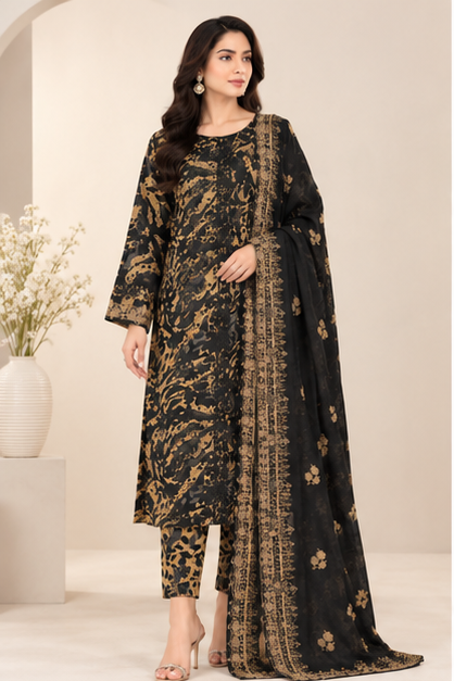 Graceful Embroidered Formal Suit with Matching Dupatta – Wedding &amp; Eid Wear