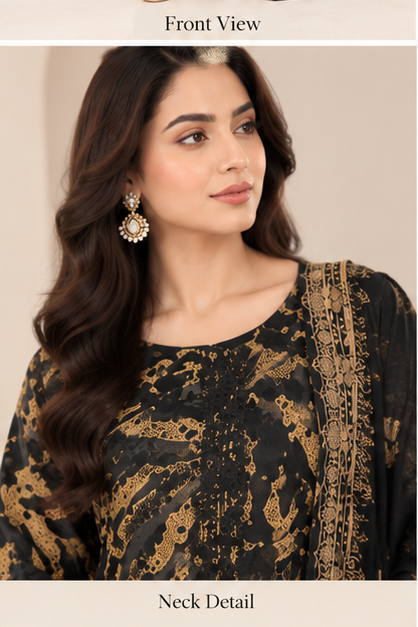 Graceful Embroidered Formal Suit with Matching Dupatta – Wedding &amp; Eid Wear