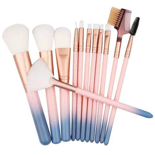 Makeup Brush With Jar 12 Pcs