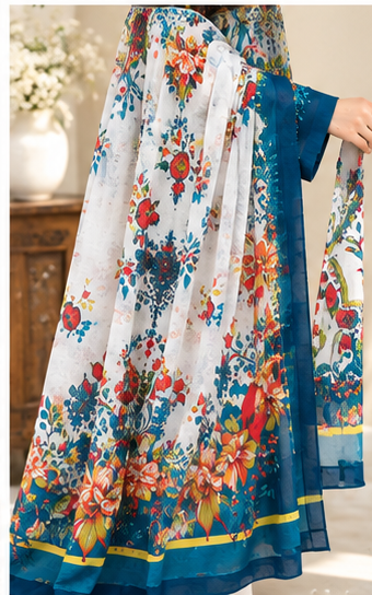 Lawn Suit Front View - Dastaan-e-Husn Wears