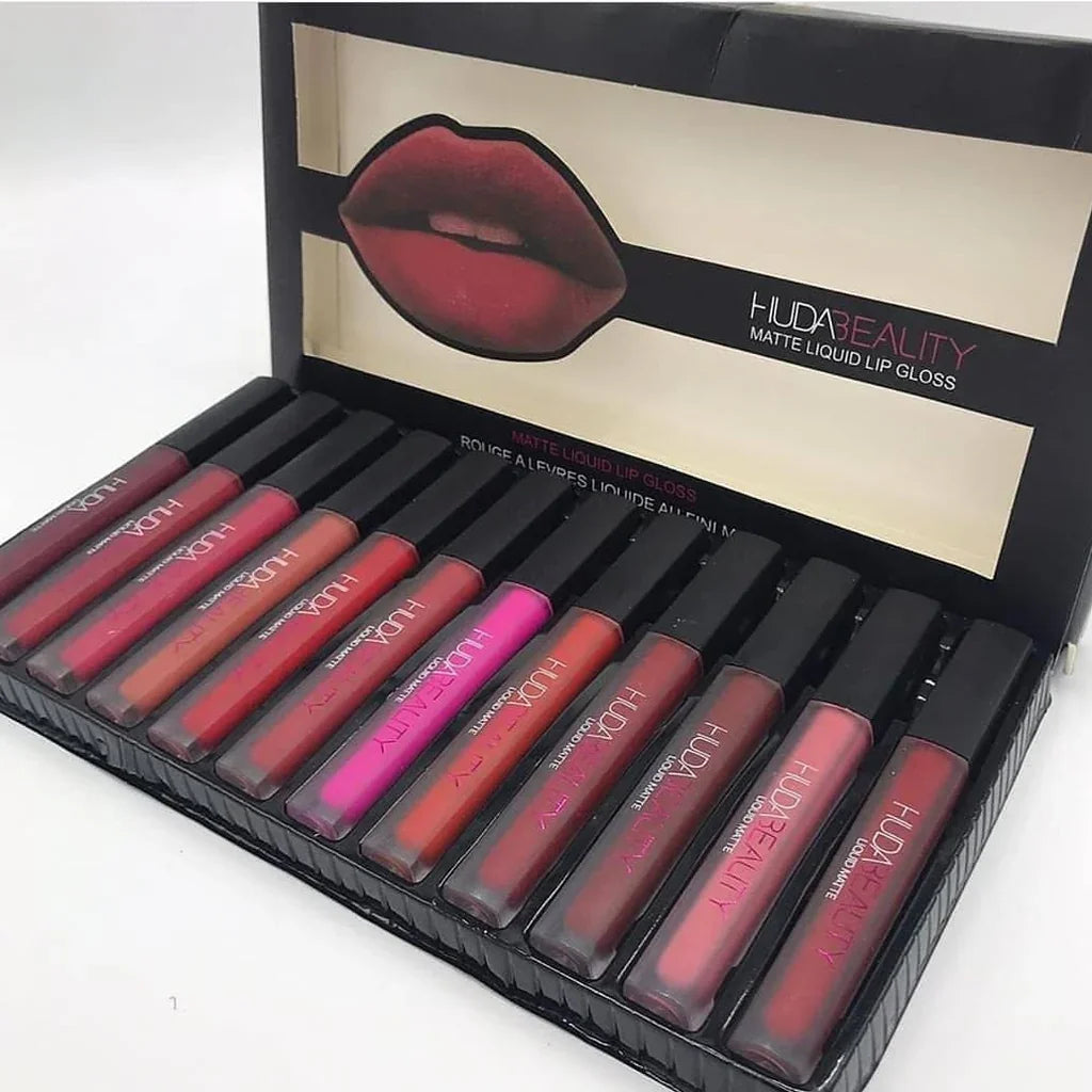 12 Multicolor Lip Gloss Huda Beauty