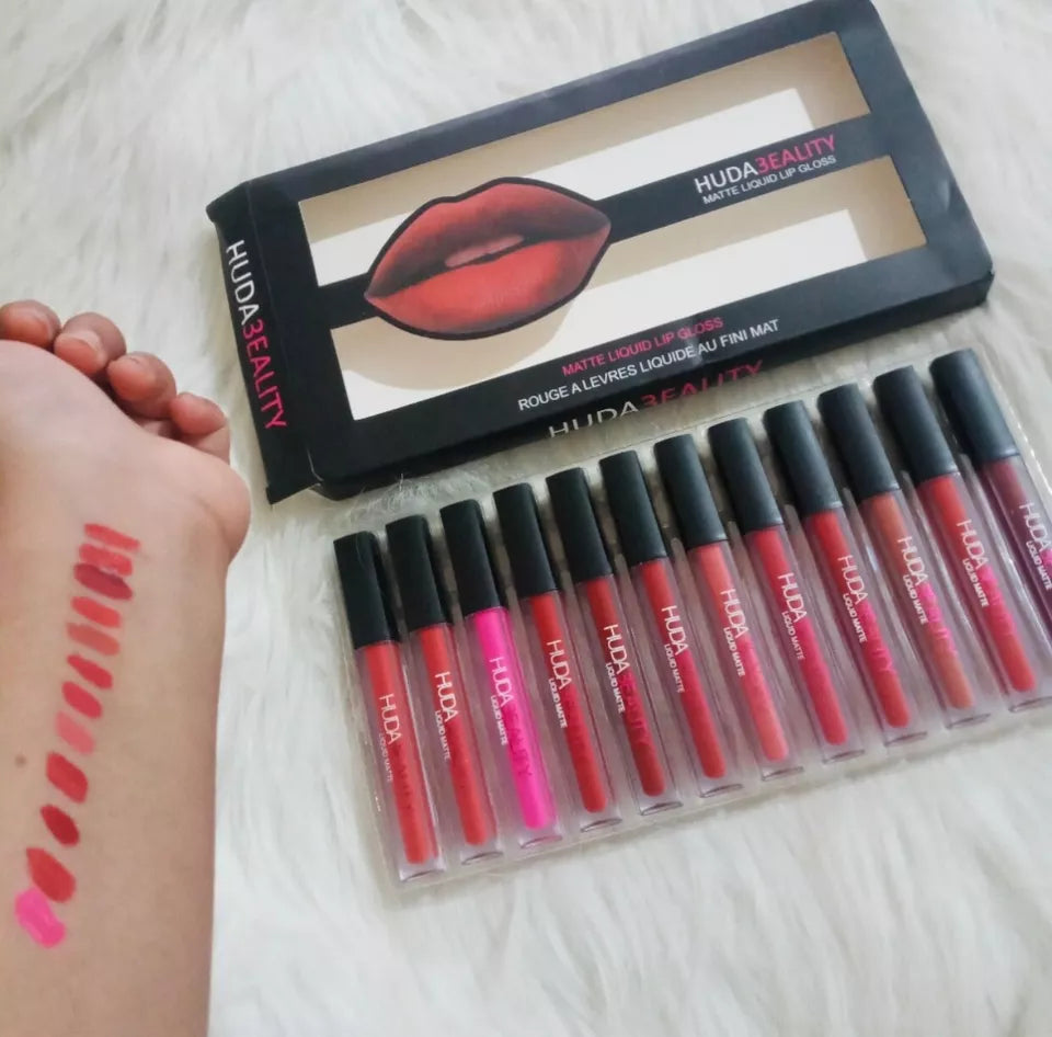 12 Multicolor Lip Gloss Huda Beauty