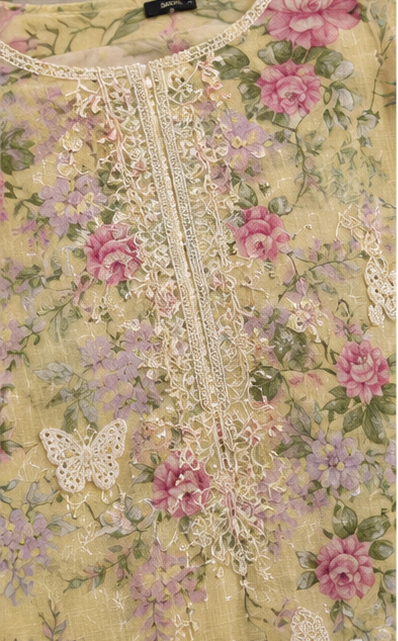 Floral Embroidered Lawn 3-Piece Suit - back view