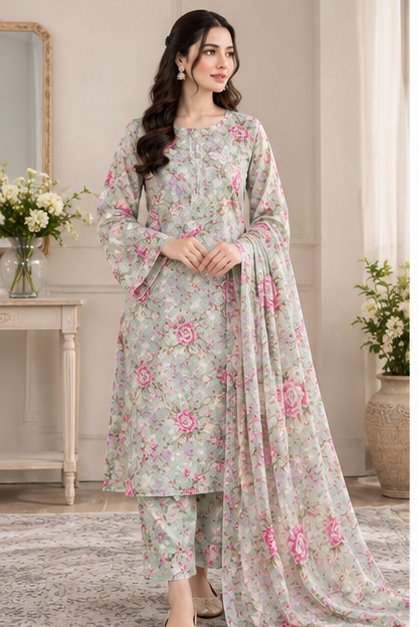 Lawn Suit Fabric Closeup - Dastaan-e-Husn Wears