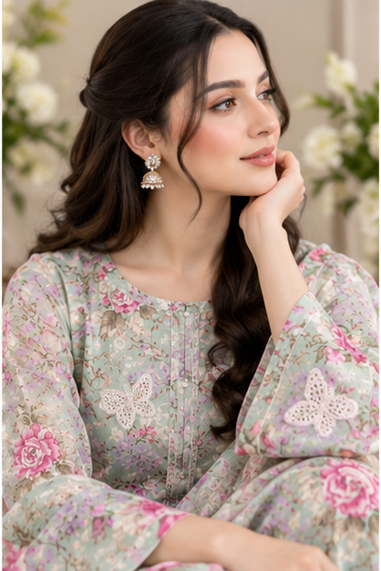 Lawn Suit Back View - Dastaan-e-Husn Wears