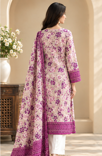 Embroidered Formal 3-Piece Suit - back view
