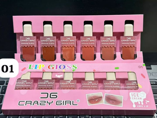 CRAZY GIRL ICE CREAM LIP GLOSSES (pack of 6)