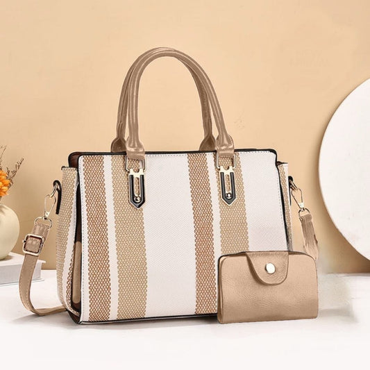 Women's elegant striped handbag