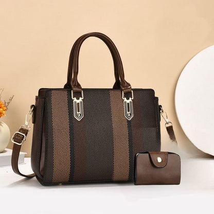 Women's elegant striped handbag