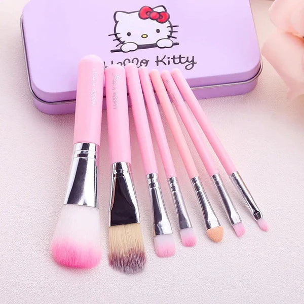 Cute Hello Kitty 7 Makeup brushes