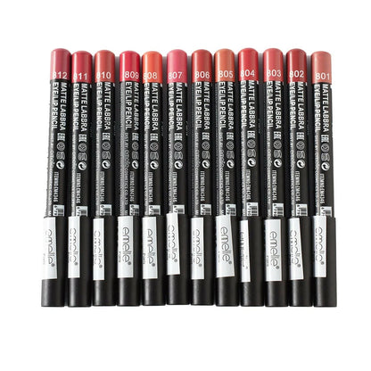 Emelie Matte Lip & Eye Pencil (12 pack)