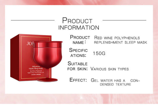 JOMTAM Moisturizing Brightening Red Wine Sleeping Gel Mask