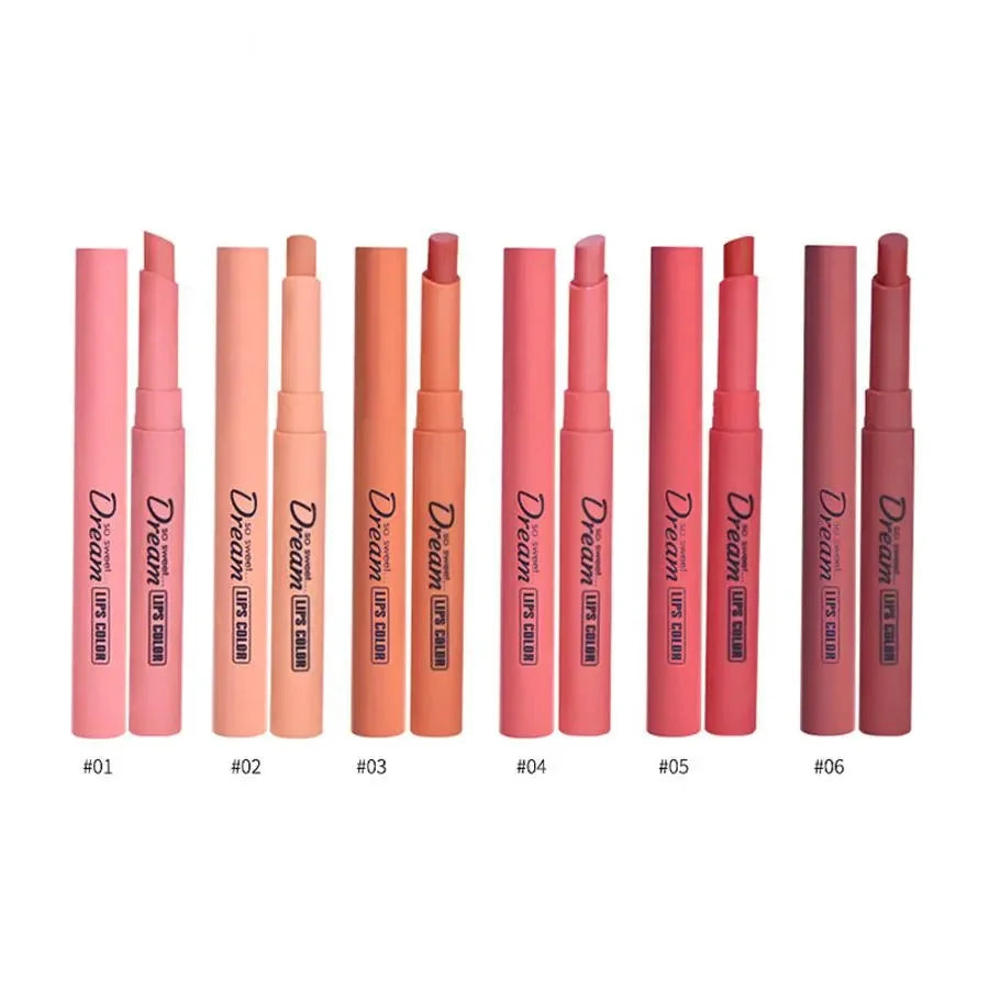 HENG FANG Set OF 6 - Waterproof Matte Color Makeup Lipsticks