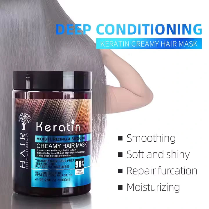 KERATIN MOISTURIZING & SMOOTH CREAMY HAIR MASK