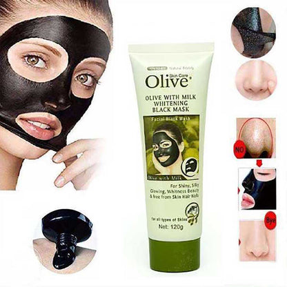 Olive Black Face Mask with Milk Whitening Formula