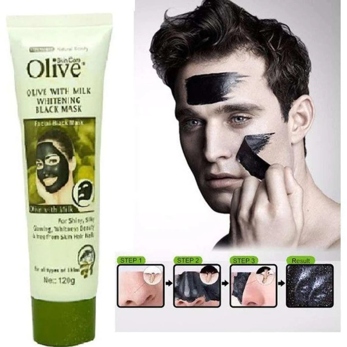 Olive Black Face Mask with Milk Whitening Formula