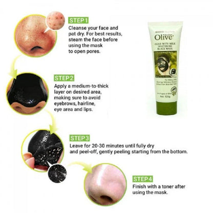 Olive Black Face Mask with Milk Whitening Formula