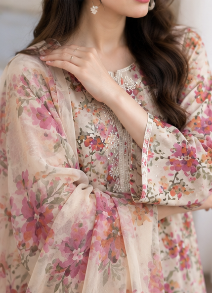 Lawn Suit Back View - Dastaan-e-Husn Wears