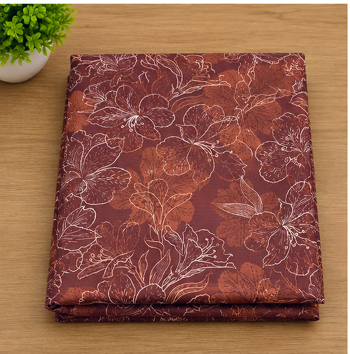 Brown Floral Printed Khaddar 2-Piece Suit – Winter Collection
