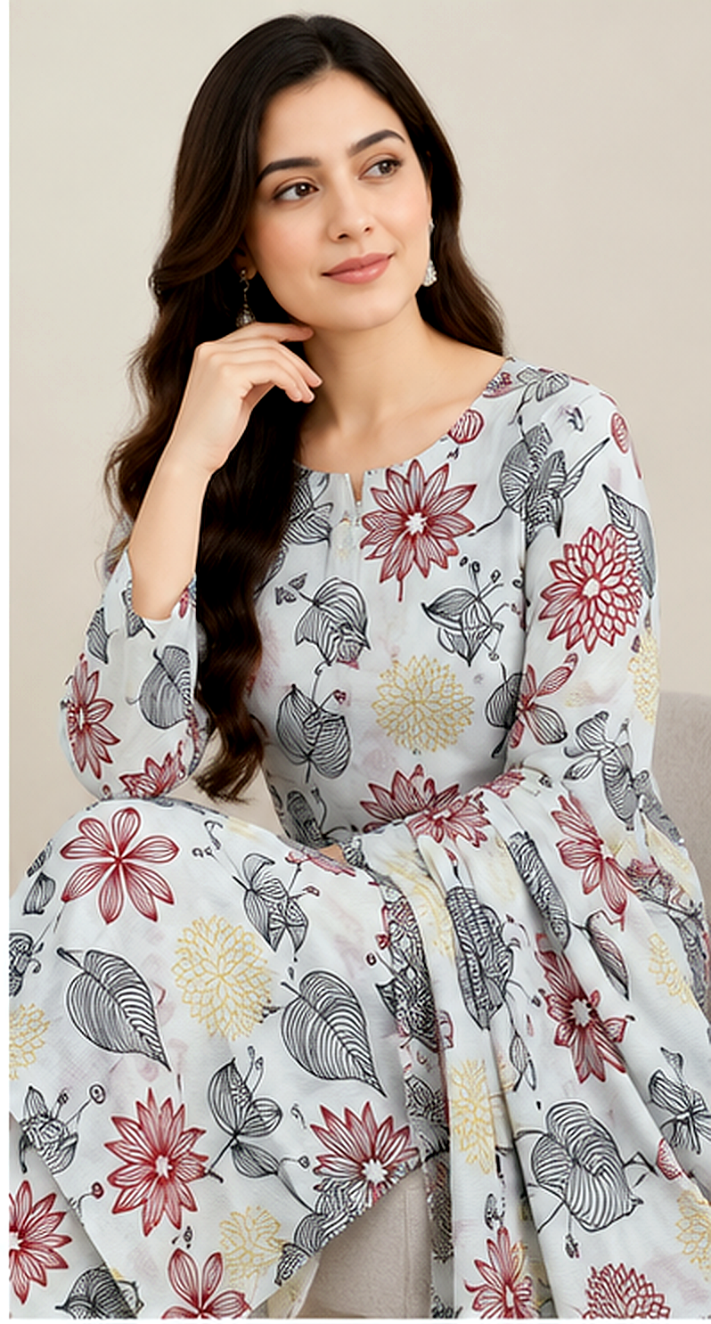Floral Printed Khaddar 2-Piece Suit – Winter Collection